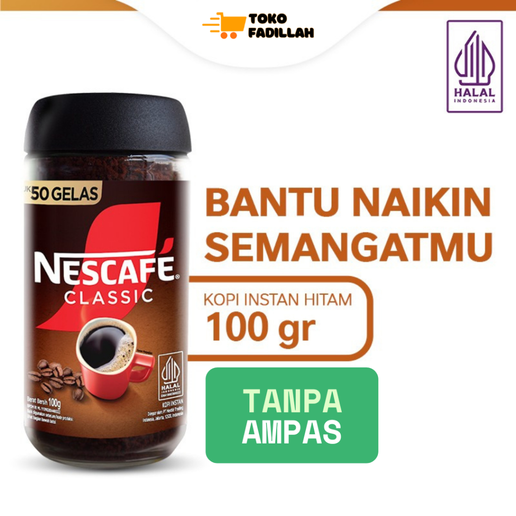 

Nescafe Classic 100 gr Kopi Hitam Murni Instan Jar [Toples Kaca]