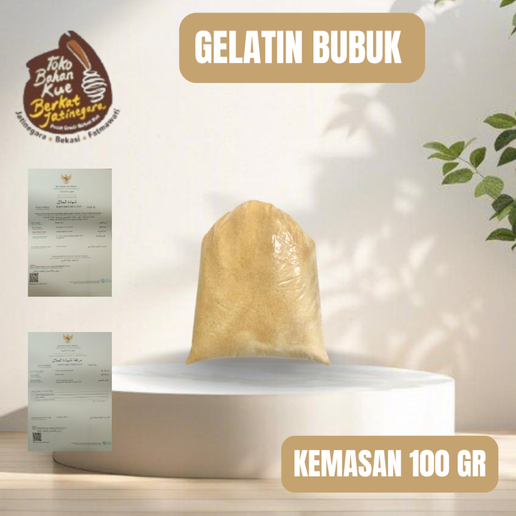 

GELATIN BUBUK KEMASAN REPACK 100 GR / GELATINE BUBUK
