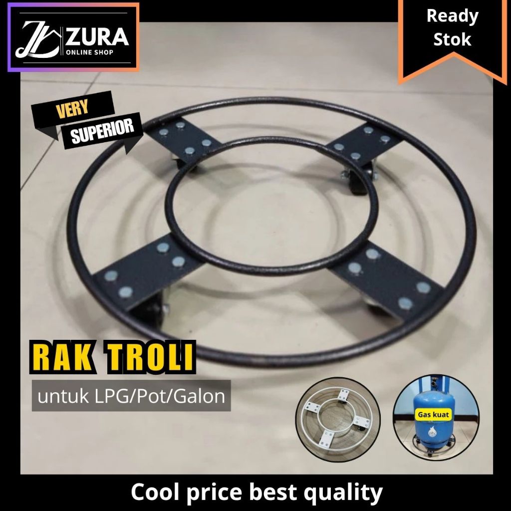 TERMURAH  Rak Troli Gas Pot Galon Rak Dapur Dengan Roda / Rak Gas / Rak Pot / Rak Galon / Trolley