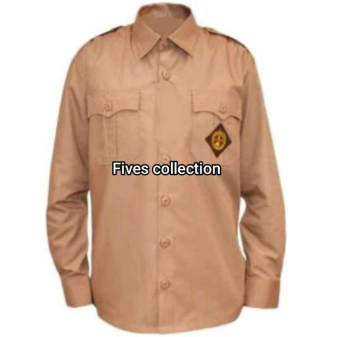 Baju Pramuka Penggalang Lengan PANJANG LAKI Seragam Sekolah SD SMP SMA Coklat COWOK