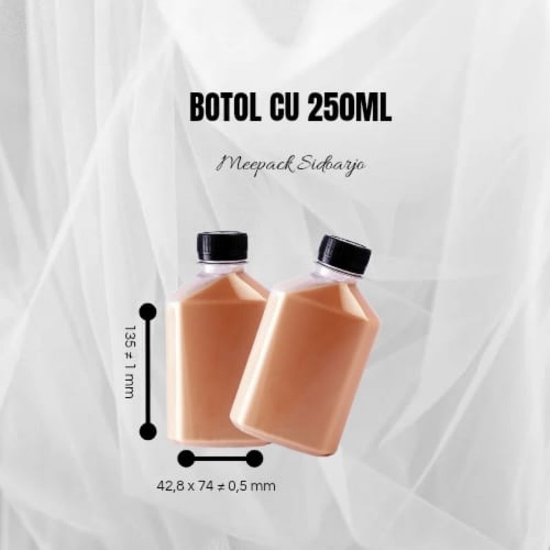 Botol Panda 250 ml / Botol Cu / Botol Plastik / Botol Gepeng 250 ml