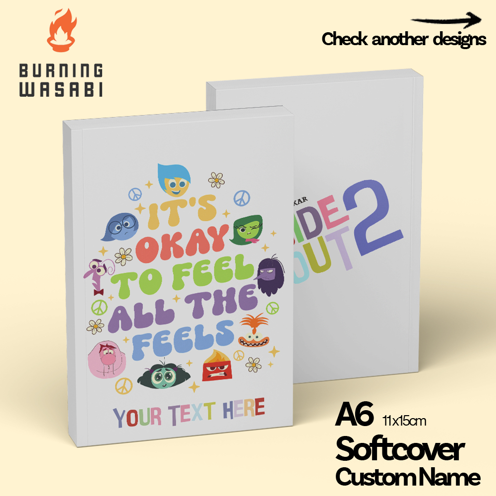 

Buku Saku Pocket Notebook Inside Out Disney Softcover Custom Nama Burning Wasabi Diary A6 Polos