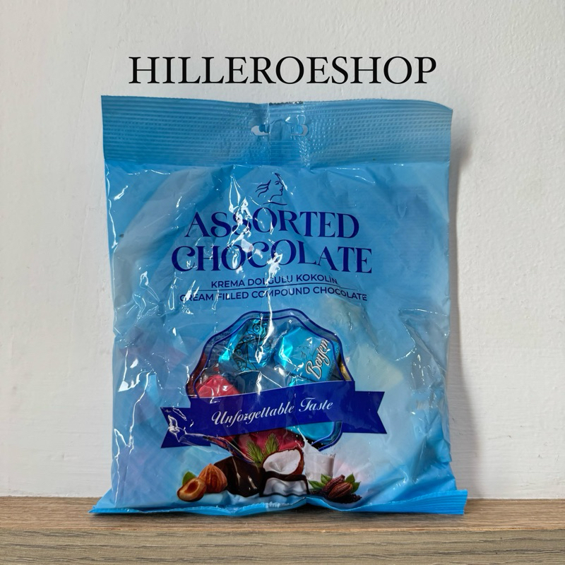 

COKLAT BONJEM ASSORTED CHOCOLATE 125GRAM KREMA DOLGULU KOKOLIN CREAM FILLED COMPOUND CHOCOLATE 125GR