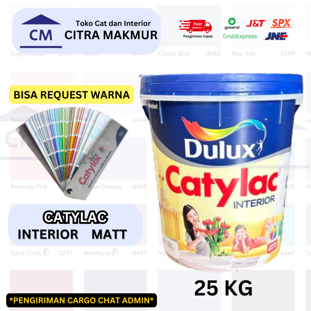 Dulux Catylac Interior - 25 Kg (Bisa Request Warna & Custom Warna ) CAT TEMBOK INTERIOR DULUX