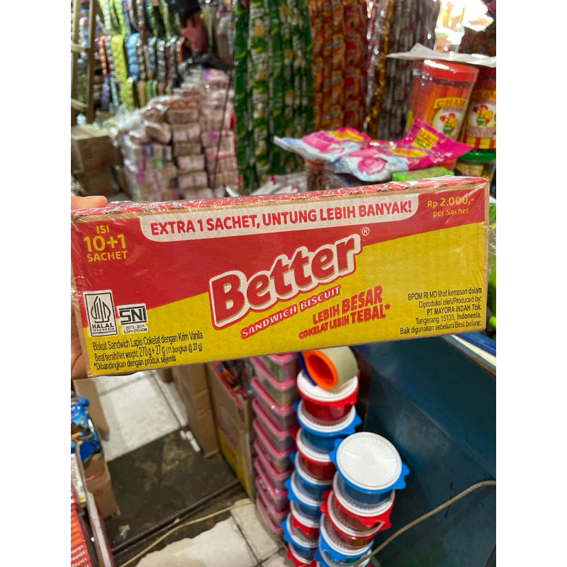 

Better Sandwich biskuit 1pak isi 10+1 sachet