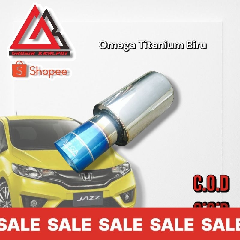 Knalpot racing mobil Omega Titanium biru Suara bass kering/kering gahar/knalpot omega brong