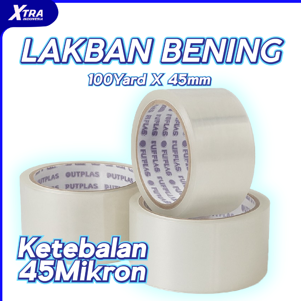 

LAKBAN BENING 100 Yard ISOLASI SELOTIP Cortape Tebal Clear Tape 45 mm Daya Lengket Kuat Lakban Coklat Fragile Plastik OPP Polymailer Paket Baju Fashion Grosir Satuan Murah