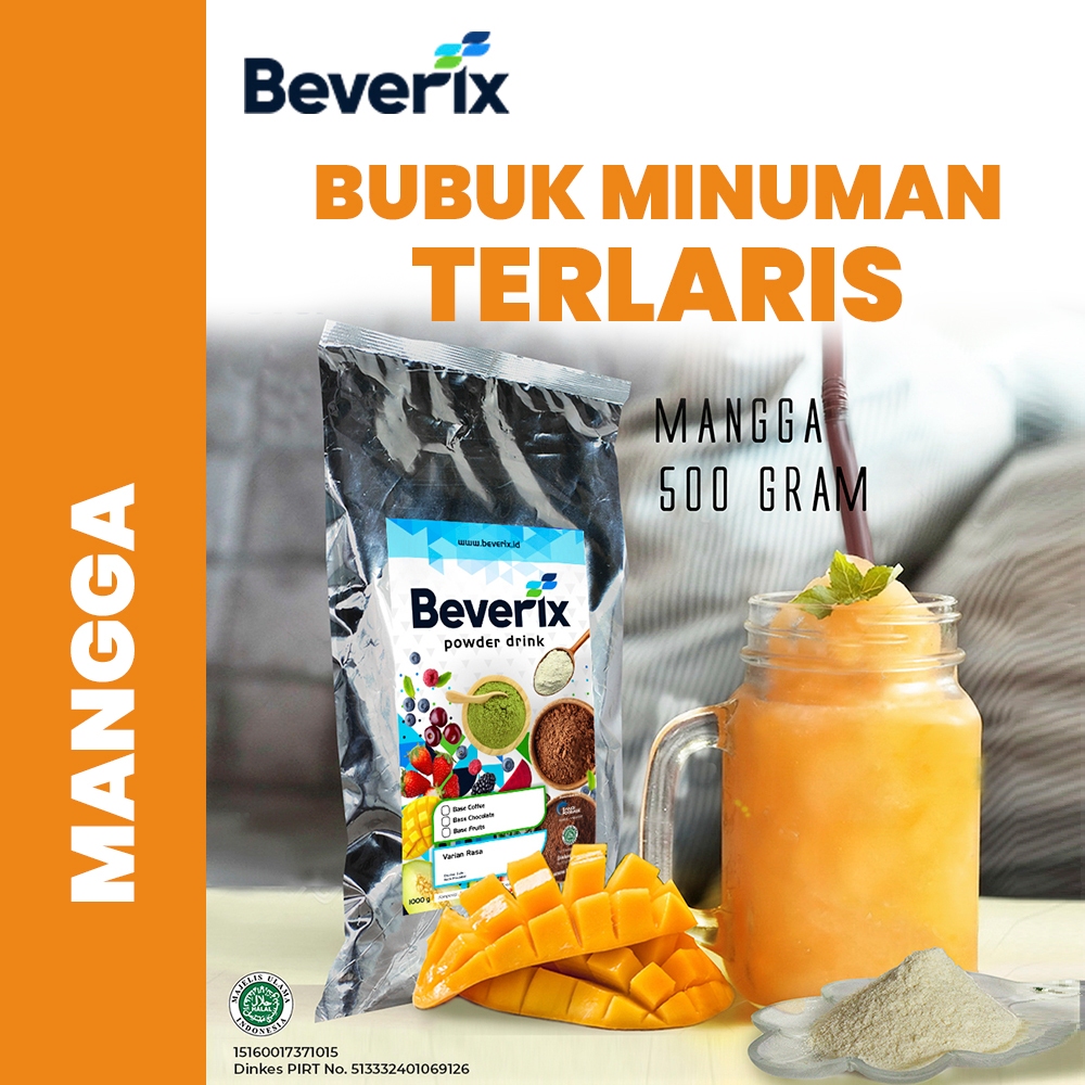 

BEVERIX Bubuk Minuman Premium Rasa Mangga Mango Aneka Rasa Buah 500 Gr