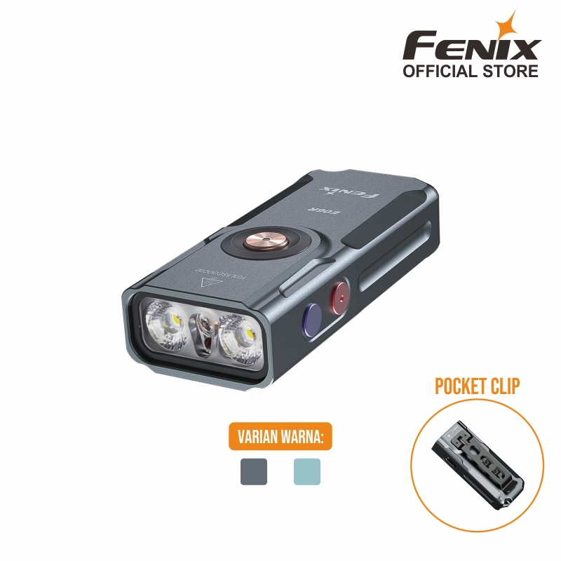 Fenix E06R Multifungsi White + UV + Red Laser + RGB Ring Rechargeable Keychain Flashlight Senter LED