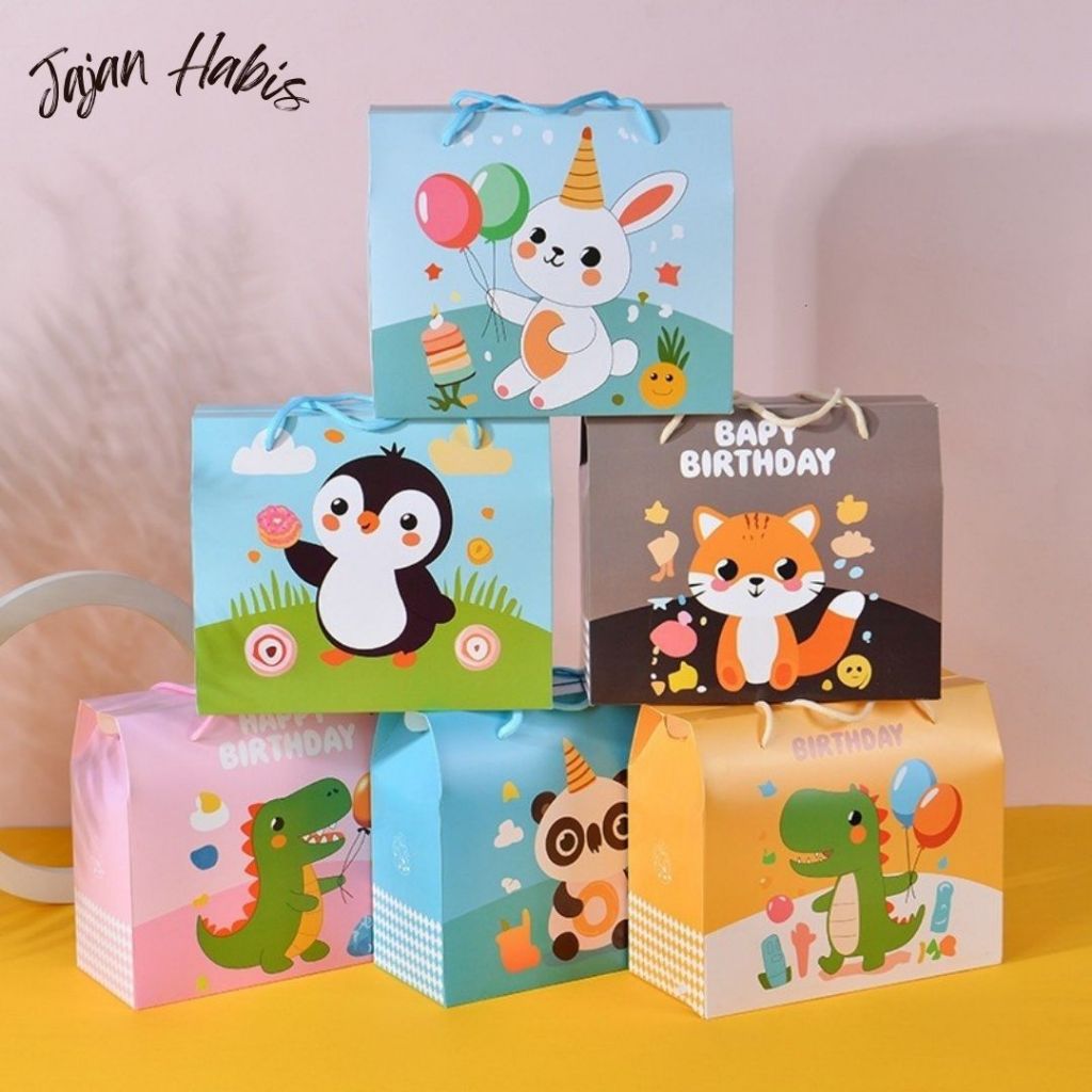 

JABIS Paperbag Ulang Tahun Goodie Bag Karakter Tas Hadiah Ulang Tahun Anak Gift Box Ultah Souvenir Kotak Hadiah Kado anak