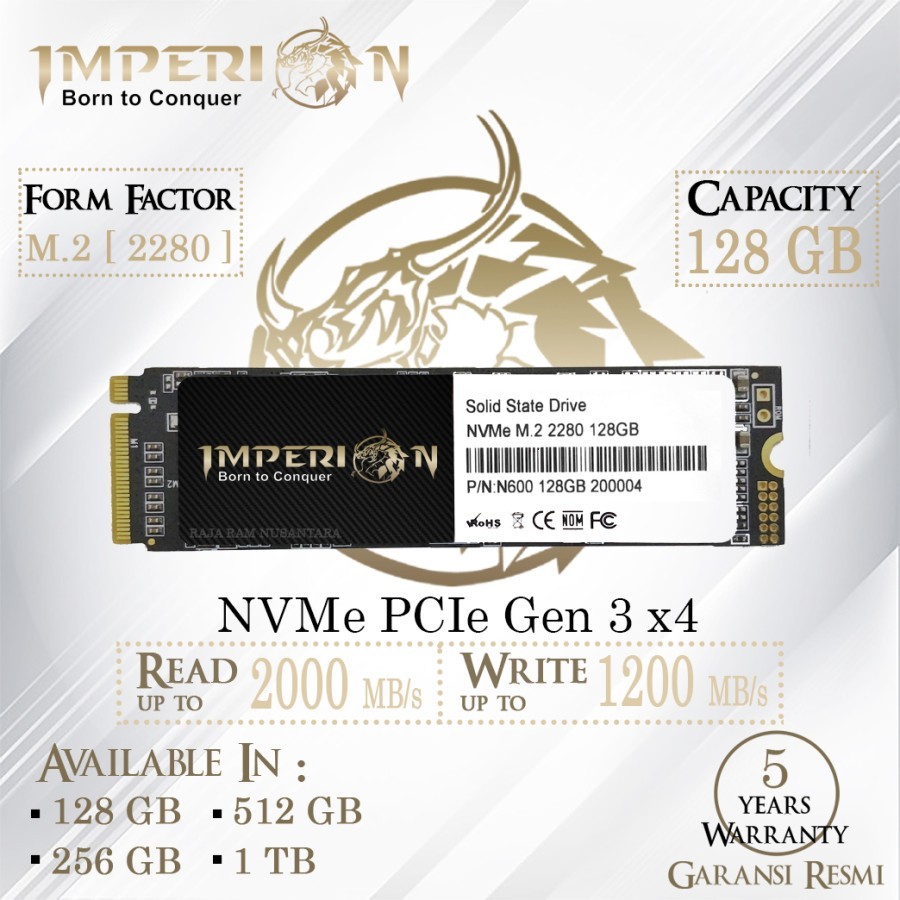 SSD NVME M.2 128GB 256GB  IMPERION SSD NVMe M.2 PCIe Gen3 GARANSI RESMI