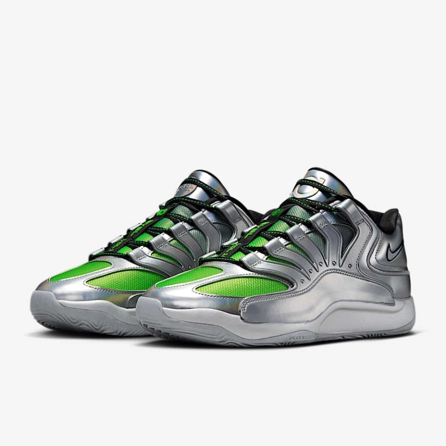 Sepatu Basket Pria KD 18 EYBL EP Metalic Silver IF2518-001