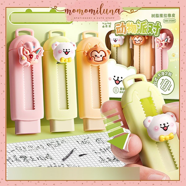 

1 set isi 3 pcs cutie pull push eraser cute penghapus mekanik lucu aesthetic HB1945