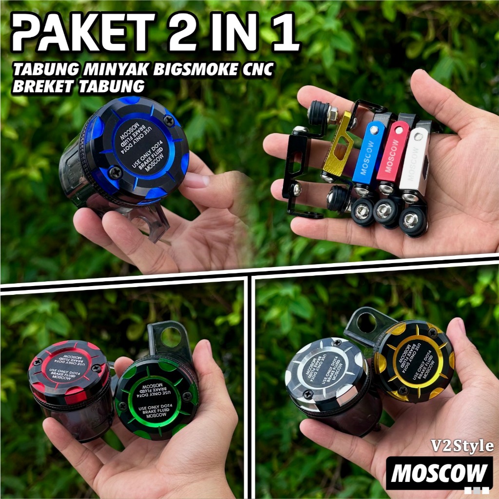 PAKET TABUNG MINYAK REM BESAR JUMBO TUTUP FULL CNC SET BAUT SELANG PNP Botol Tabung Minyak Master Re