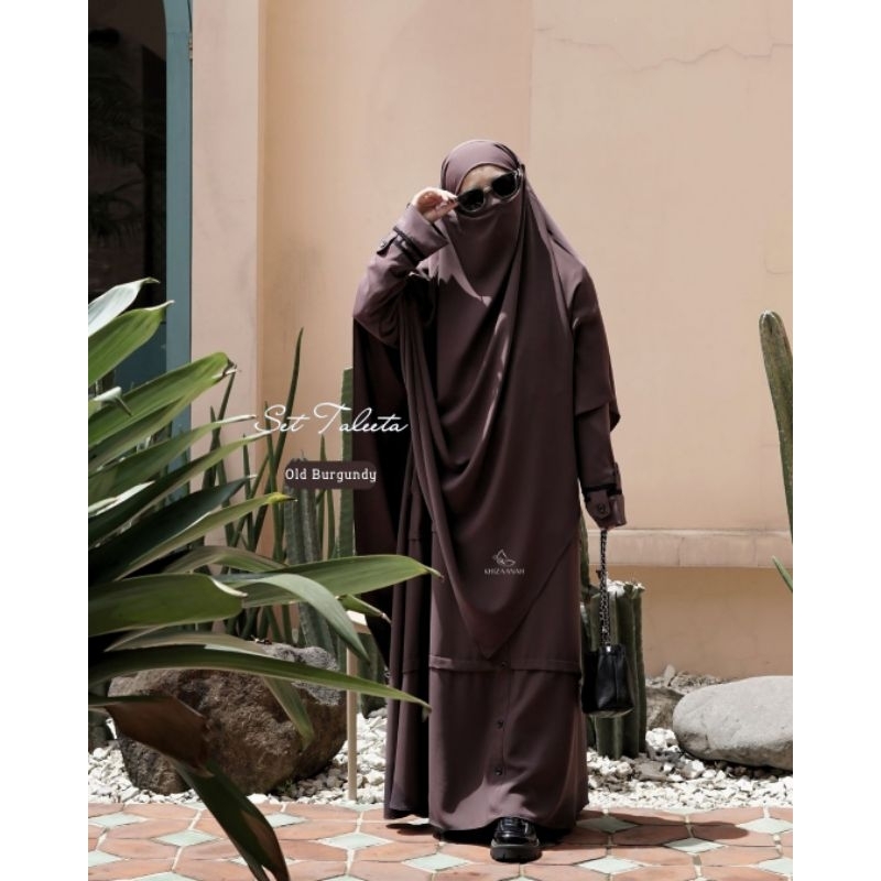 SET GAMIS TALEETA BY KHIZAANAH SUNNAH ABAYA ILYANA TERMURAH TERLARIS ANTI UV DRESS POLOS SYARI OUTFI