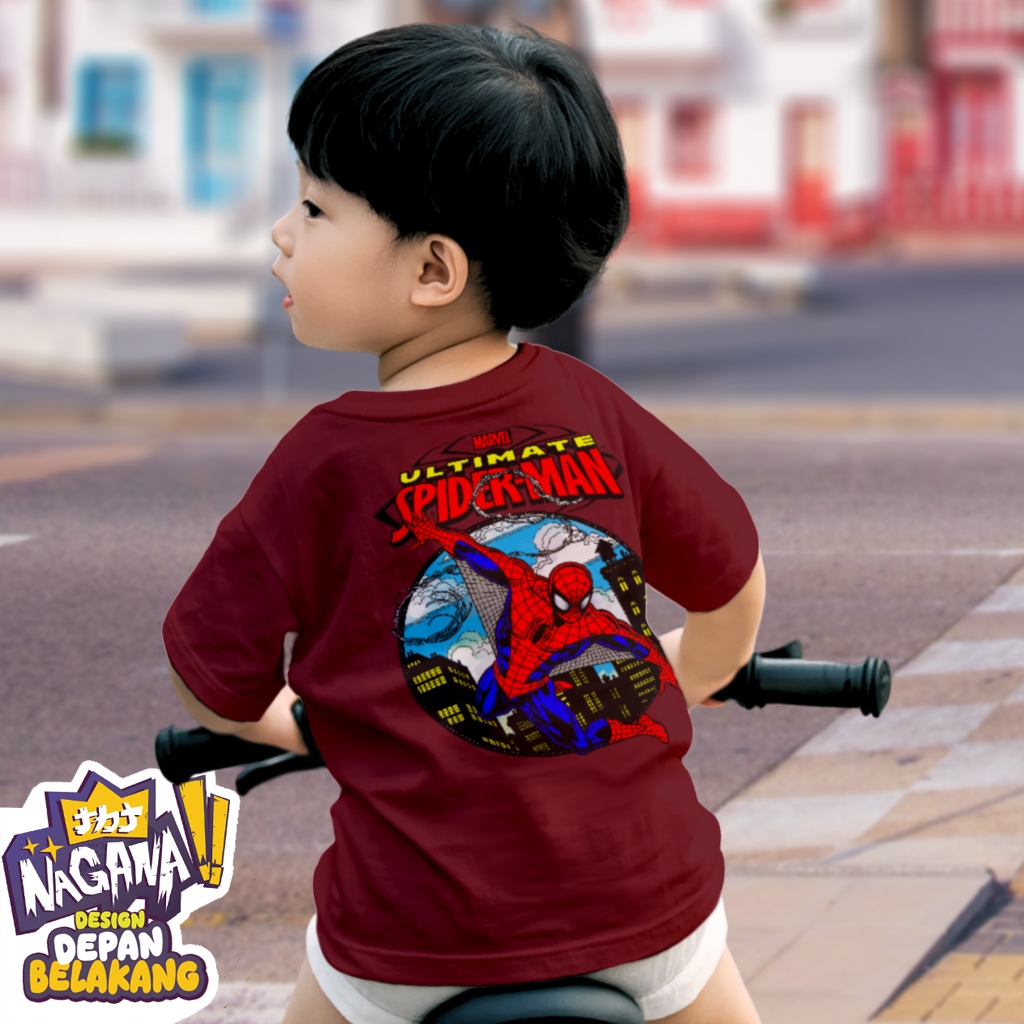 Nagana Spiderman Baju Kaos T Shirt Anak Laki-laki & Perempuan Baju Anak motif Spiderman