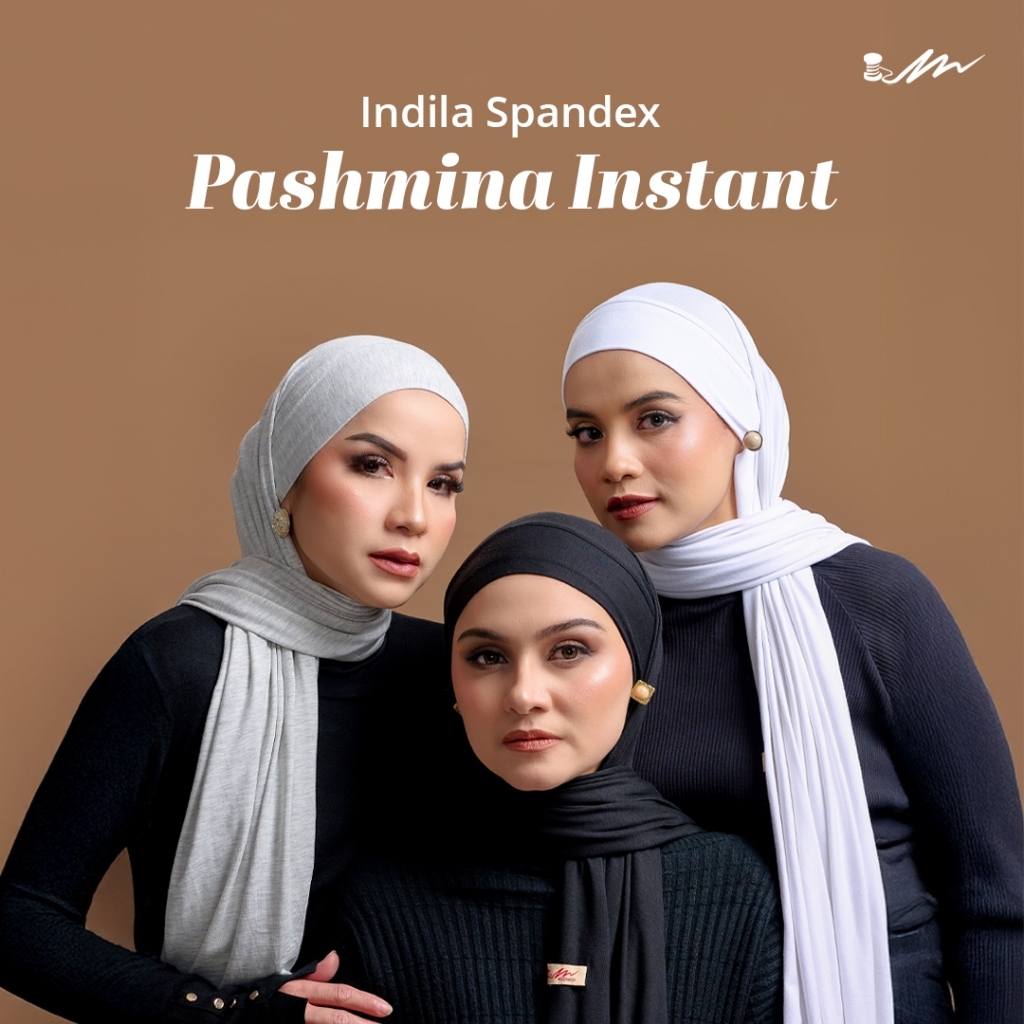 ZM X Meccanism - Indila Pashmina Melayu Tali Instan Spandex Rayon Premium- Hijab Kaos Cooltech Airfl
