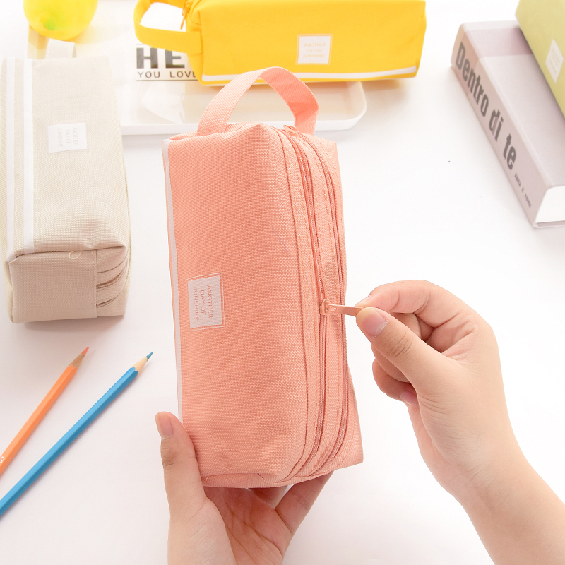 

Tempat Pensil & Stationery Resleting Ganda - Organizer Alat Tulis Sekolah Bahan Tahan Lama dengan Kompartemen Multifungsi