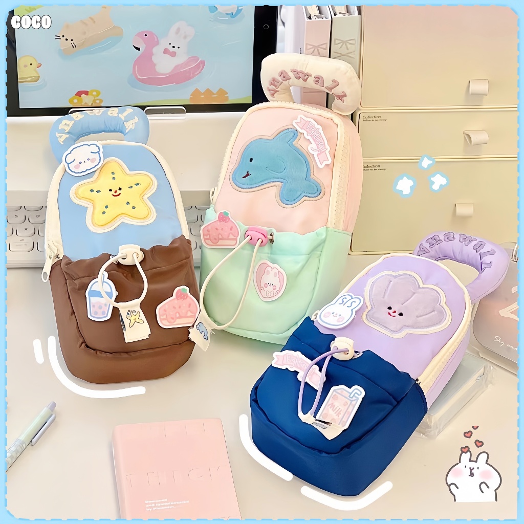 

Ready Kotak Pensil Lumba-Lumba Lucu Portabel/Kotak Pensil Cangkang Kartun Berkapasitas Besar/Tas