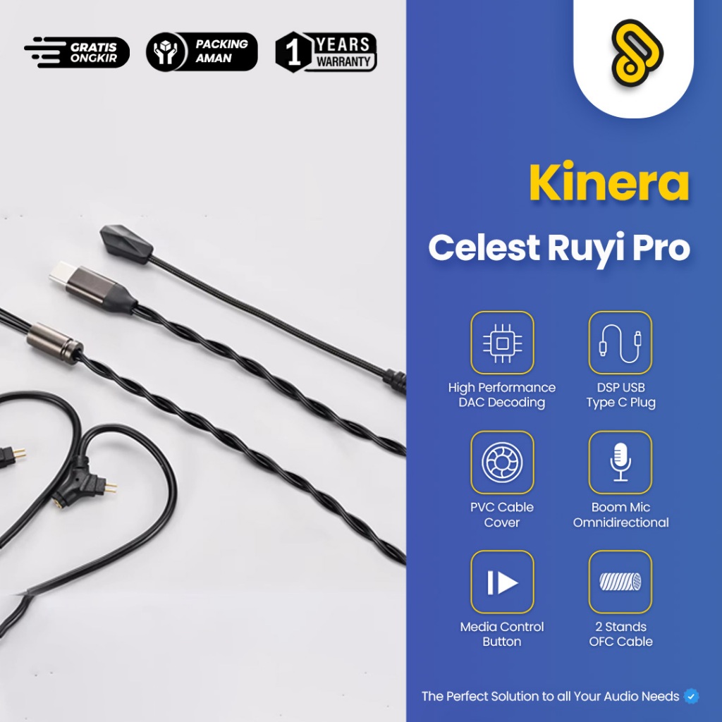 Kinera Celest Ruyi Pro Professional Earphone Upgrade Cable With Boom Mic