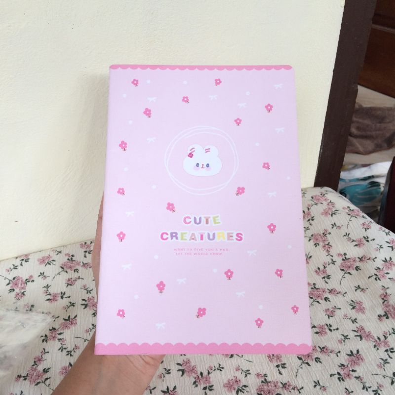 new - buku tulis motif lucu warna pink mr diy
