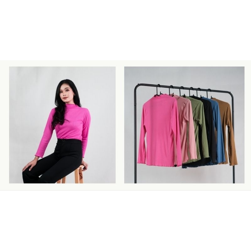 Shelen Manset Polos Lengan Panjang | Baju Inner Rajut