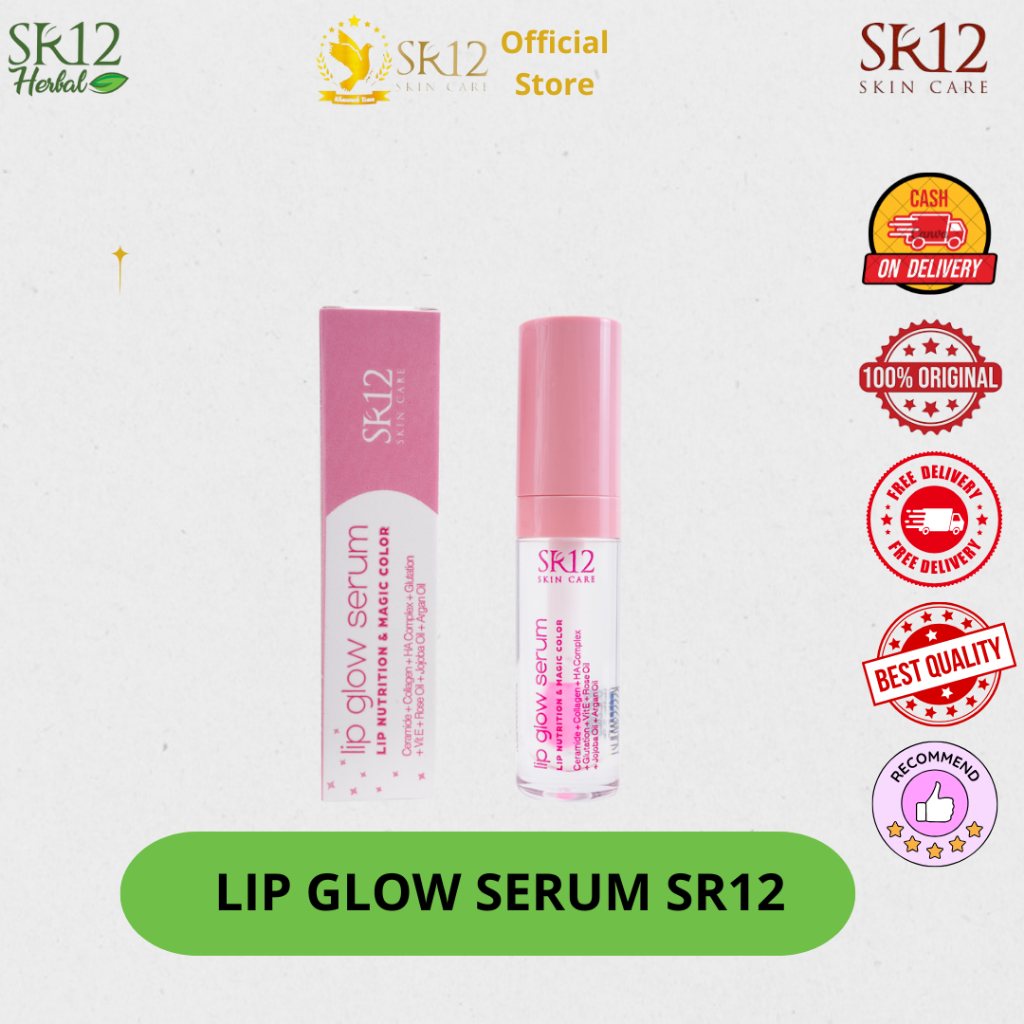 lip Glow Serum Bibir SR12 Skincare Kosmetik - Lipstik & Pelembab Bibir Alami - Serum & Pemerah Bibir