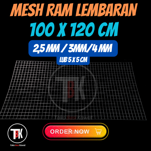 Mesh RAM Lembaran 100 x 120 cm | Ukuran 2,5 mili & 3 mili | Galvanis