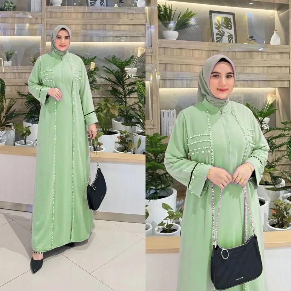Kamila Abaya Baju Gamis Remaja Aesthetic Arabian Turkey Putih Mewah Ceruty Babydol Terbaru 2025