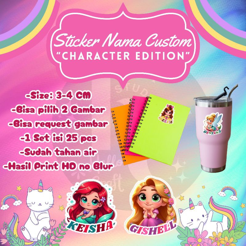 

Sticker nama custom/ Sticker nama Princess/ Sticker nama Disney/Sticker anak perempuan/Sticker nama botol/Sticker tahan air
