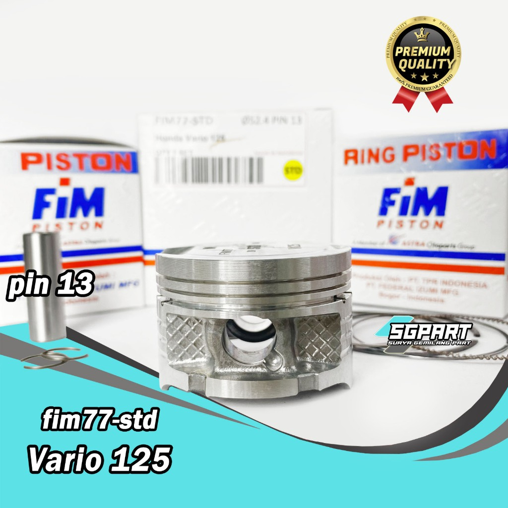 Seher Piston set PIN 13 52.4 52.65 52.9 53.15 53.4 53.65 53.9 VARIO 125 FIM IZUM