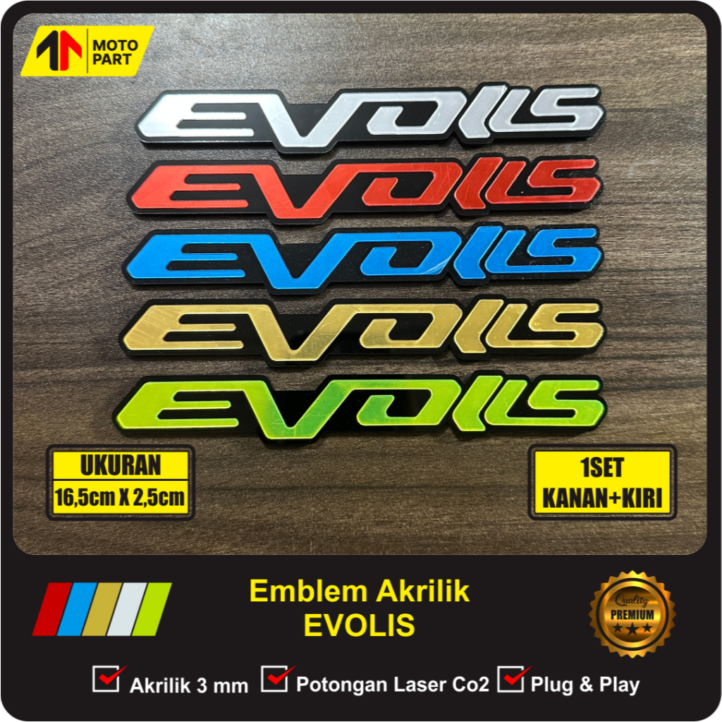 EMBLEM AKRILIK 3D AKSESORIS BODI EVOLIS COCOK JUGA UNTUK YAMAHA XMAX / NMAX