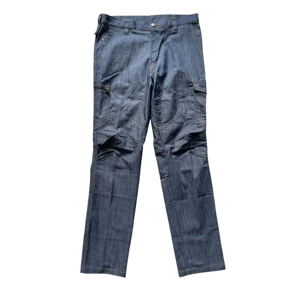 G-GROUND DENIM SLIM STRAIGHT RAW INDIGO CARGO JEANS