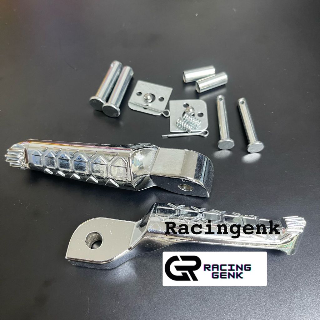 FOOTSTEP INJAKAN KAKI APRILIA CHROME UNIVERSAL  DAN YAMAHA STEP INJEKAN MODEL JAGUNG PREMIUM