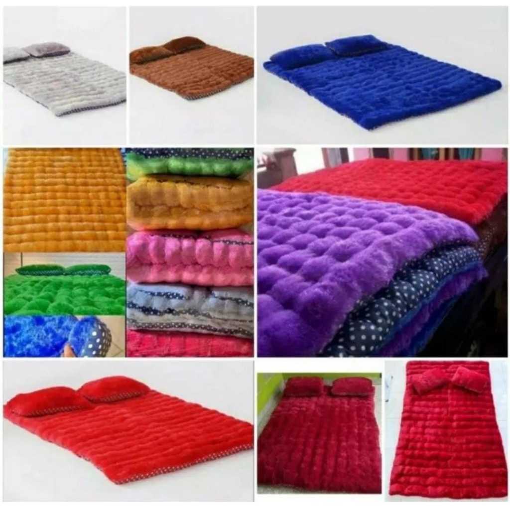 KASUR GENDER BULU RASFUR UKURAN 125X170X7CM FREE 2 BANTAL/KASUR MINUL/KASUR GENDER SYAHRINI