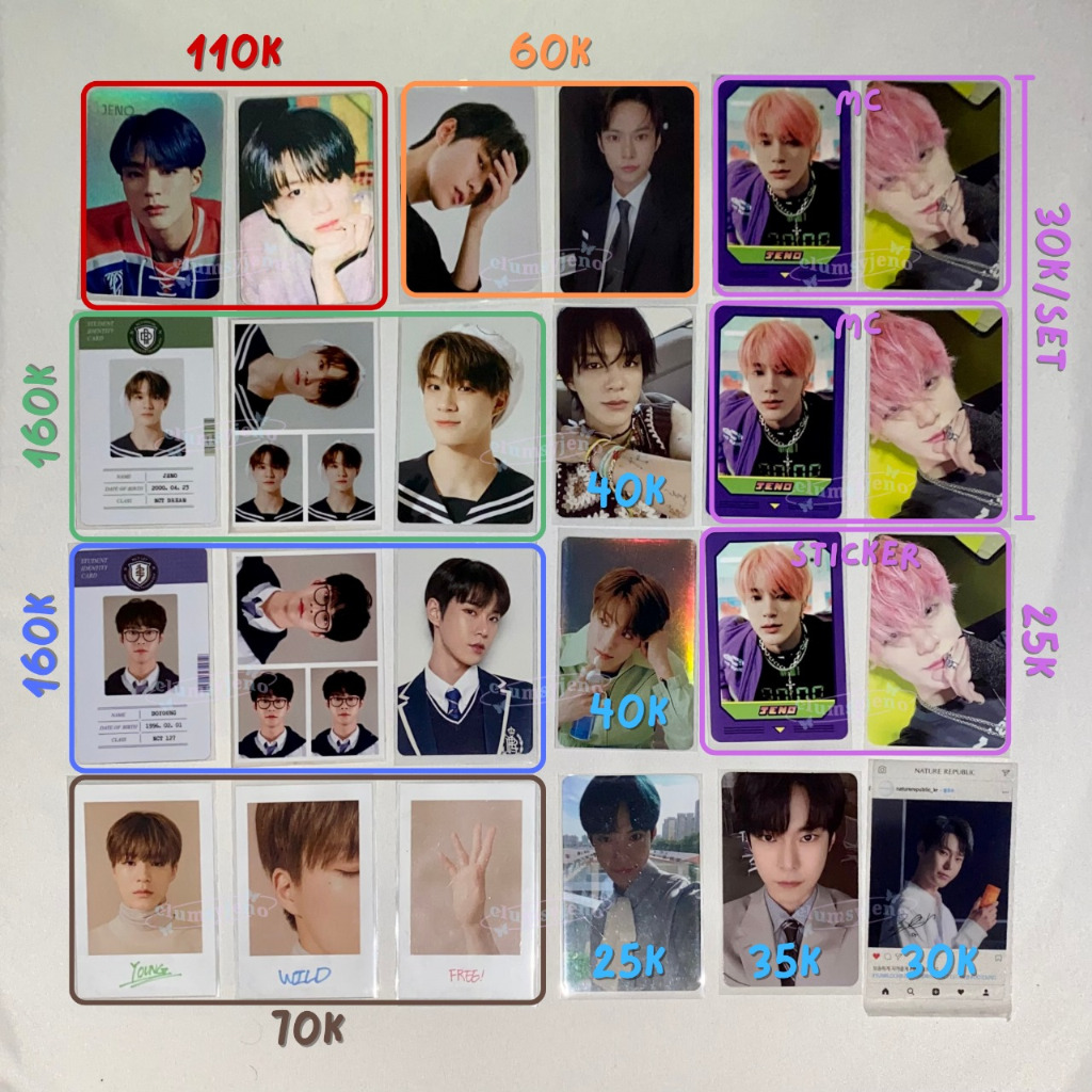 NCT 127 Dream U Jeno Doyoung pc natrep nature card wallet acekit 2019 photopack sg21 konsep selca po