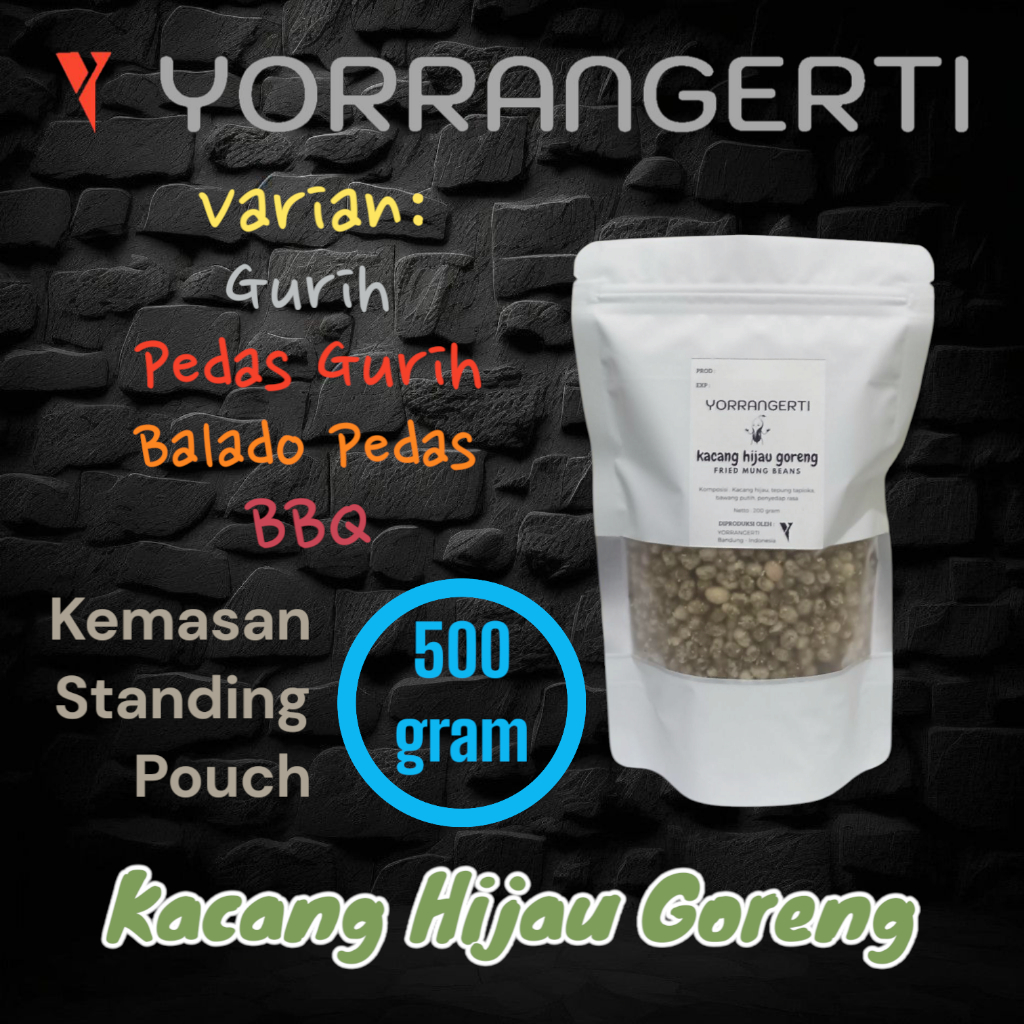 

Kacang Hijau Goreng - Pouch 500 gram - Cemilan Enak Renyah Murah Sehat Tanpa bahan pengawet
