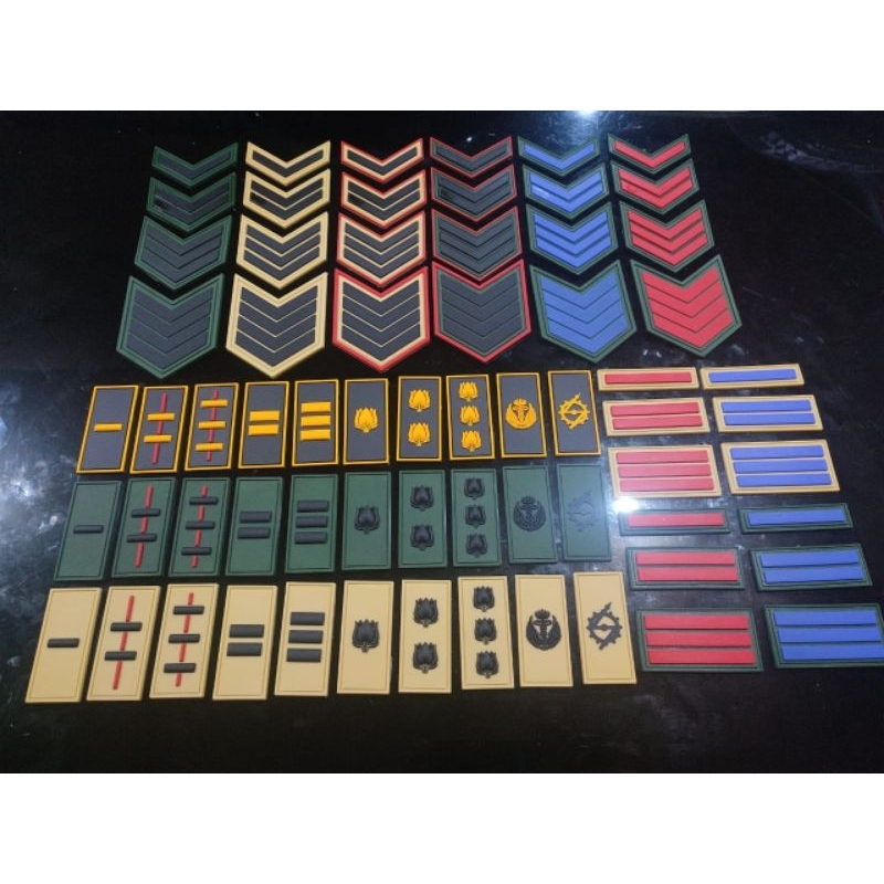 SATU SET PATCH RUBBER PANGKAT TNI TAMTAMA BINTARA PERWIRA SERDA SERTU SERKA PRAKA