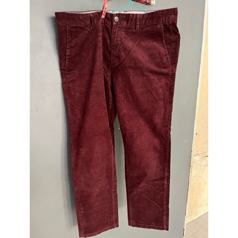 Preloved Celana Corduroy Marun Burton London 36 Slim Fit Cambodia