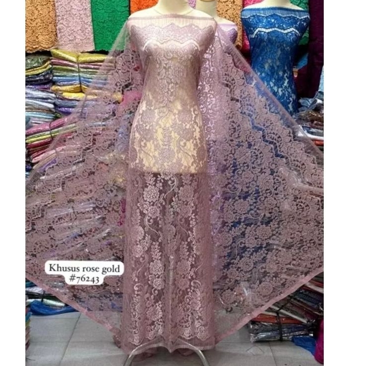 Bahan kebaya rosegold / kebaya pengantin / warna soft