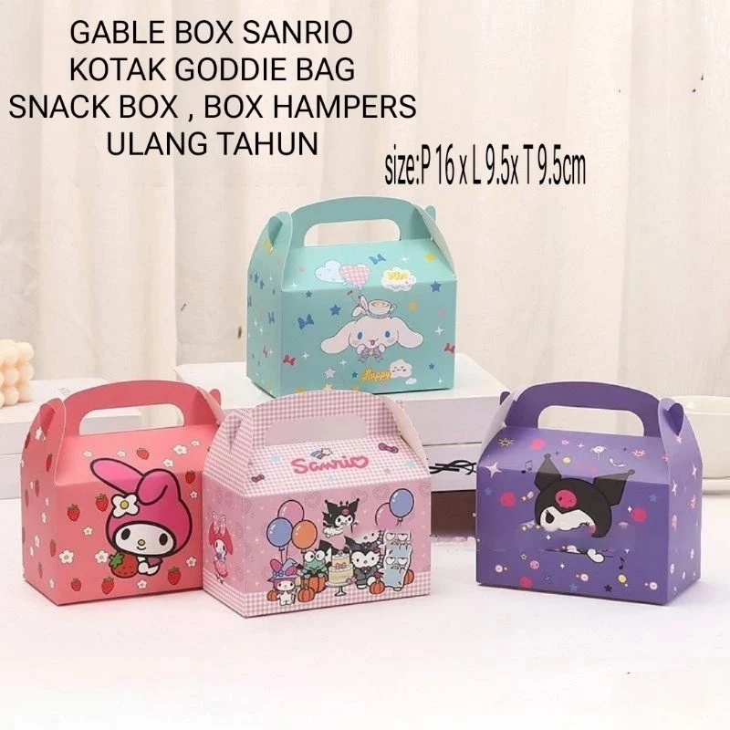 

DYPACK KOTAK GABLE BOX KUROMI SANRIO SNACK BOX HADIAH ULANG TAHUN LUCU