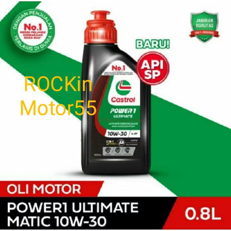 (ROCKin) Oli castrol ORIGINAL Power1 Ultimate matic 10-30w 800ml Vario 125/150/160/110/PCX 150/160/A