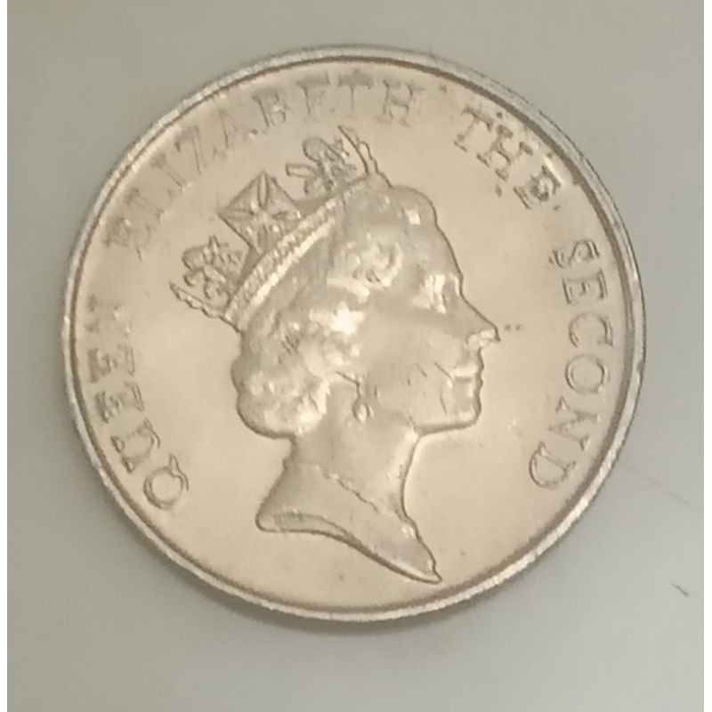 koin hongkong 5 dollar tebal (Elizabeth) tahun 1988..