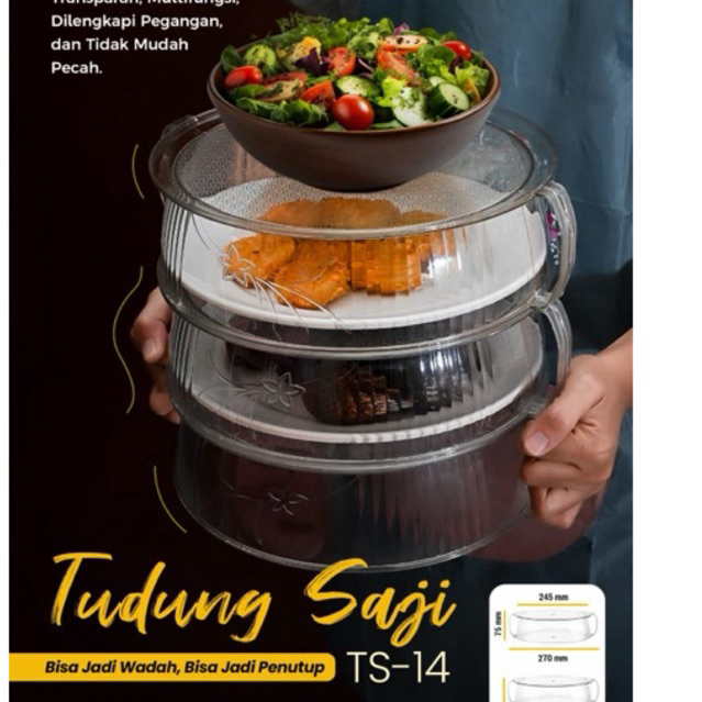 Tudung saji susun transparan ts-14 aestetic