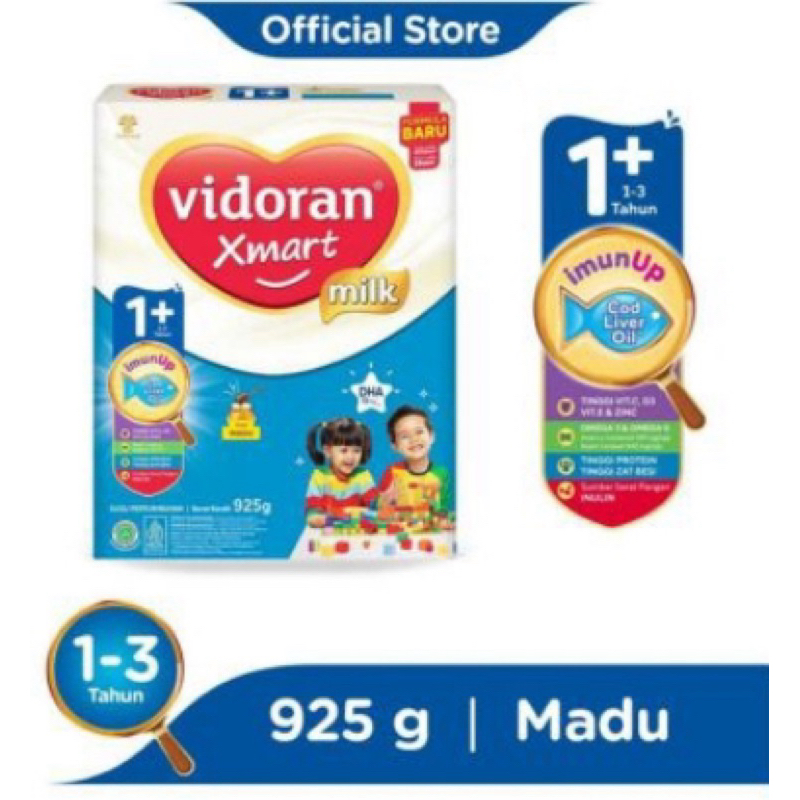 

Vidoran Xmart 1+ Rasa Madu 925Gram Formula Pertumbuhan Anak 1-3 Tahun