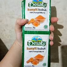 

desaku kunyit bubuk isi 12 pcs II kunyit halus sachet 6 gr