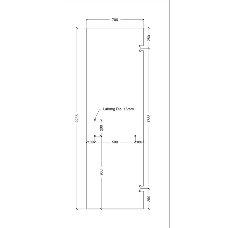kaca pintu kamar mandi tempered 10 mm