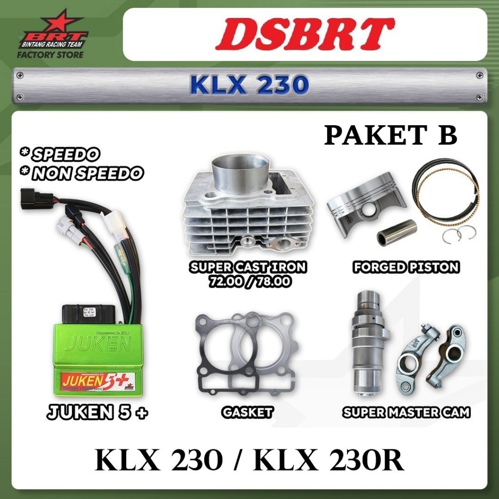PAKET BORE UP BRT KLX 230 BLOK + ECU + CAM NOKEN AS BRT KLX230 230 R