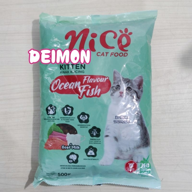 MAKANAN KUCING NICE KITTEN OCEAN FISH FLAVOR 500g