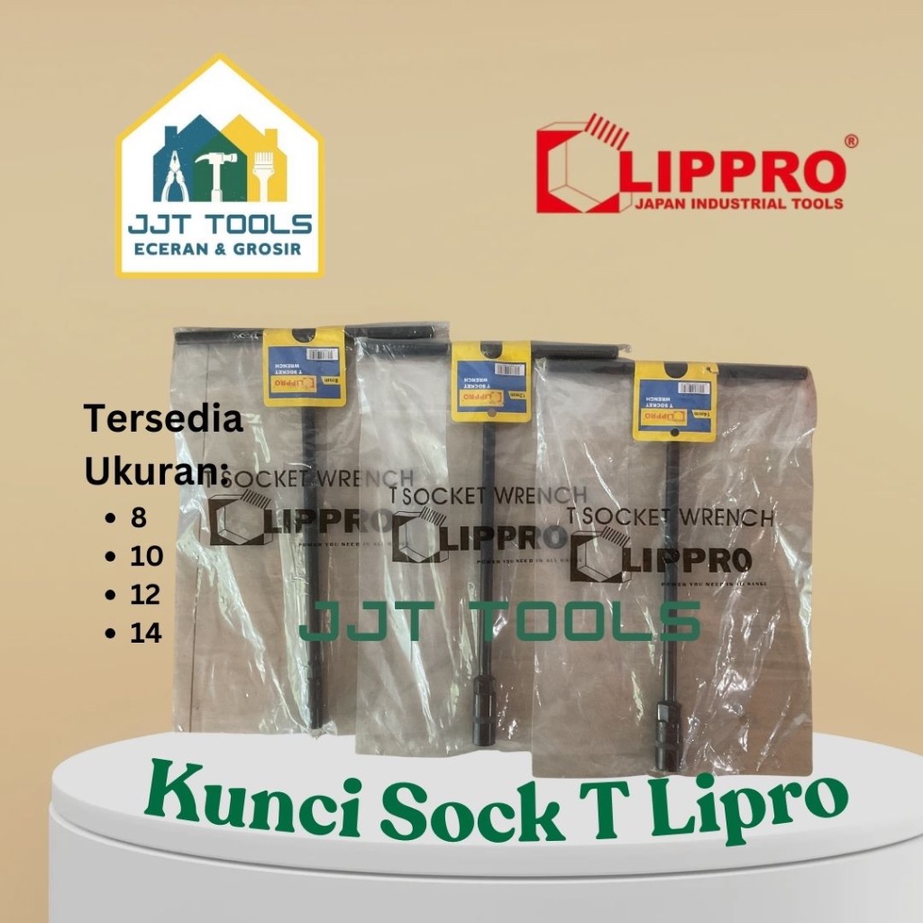 Kunci sock T LIPPRO / kunci T / Lippro T socket Wrench 8 10 12 14